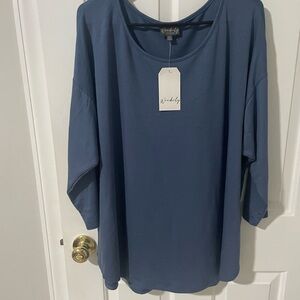 3x blue wonderly tunic nwt
